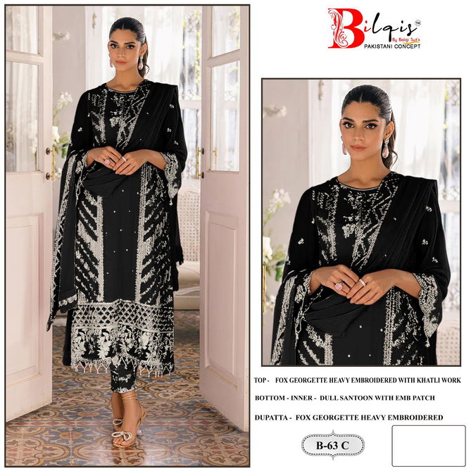 Bilqis B 63 A To D Georgette Embroidery Pakistani Suits Wholesale Shop In Surat
